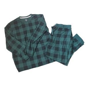 George Men’s Thermal Pajama Set XL Green Flannel